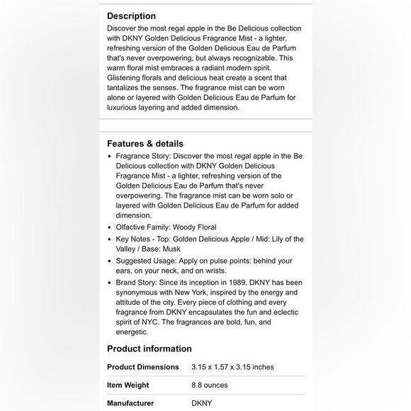 DKNY Be Delicious Fragrance Mist 250 ML New - Picture 6 of 10